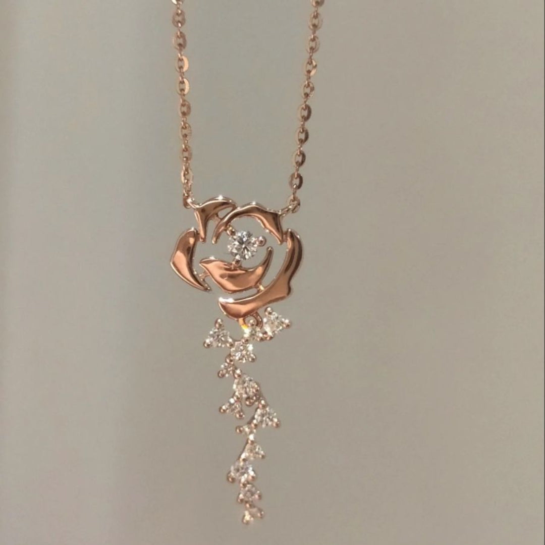 Rose Bloom Drop Necklace