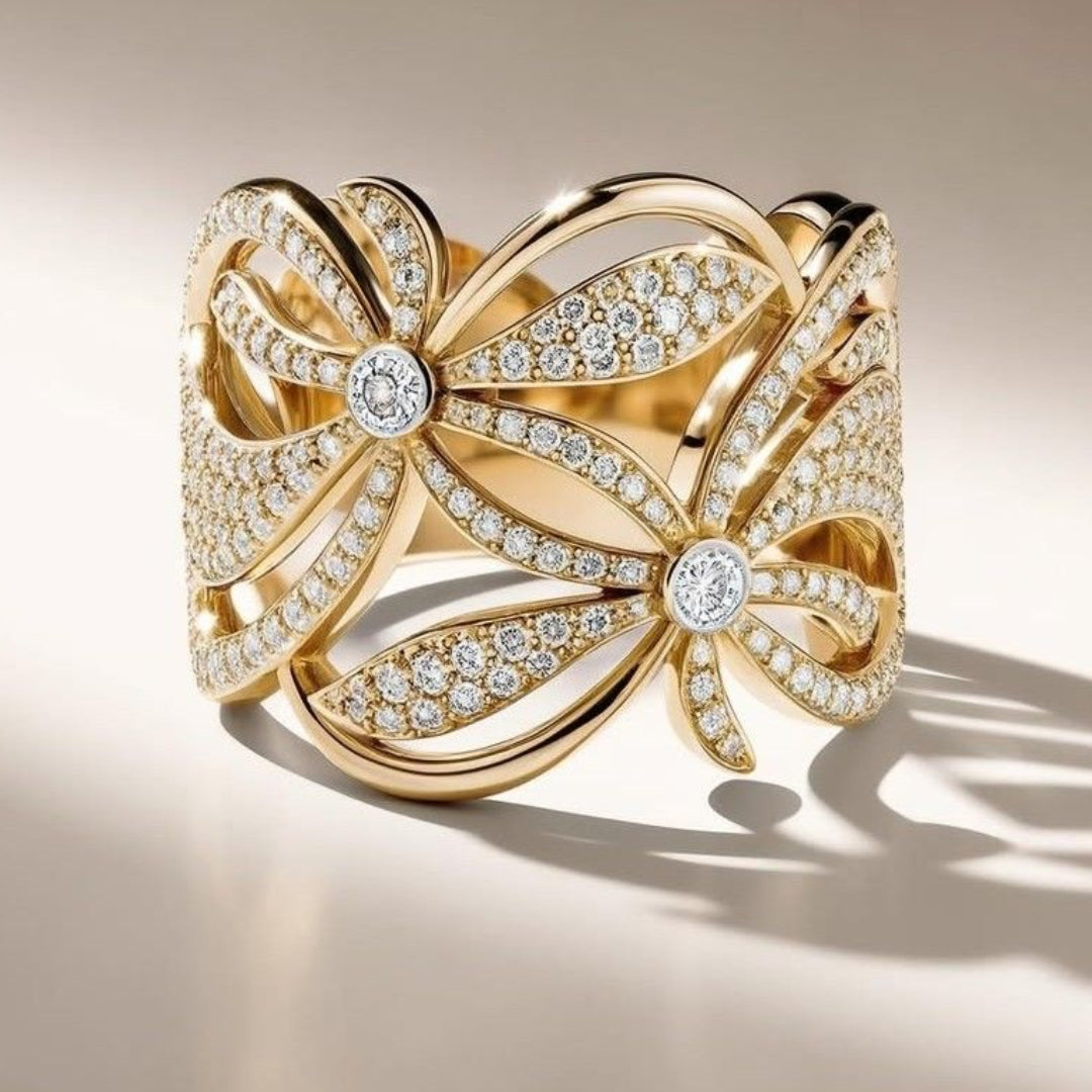 Elegant Bow Crystal Ring