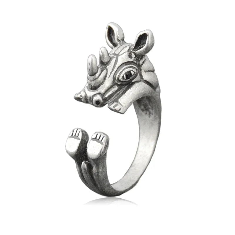 Antique Silver Rhino Ring