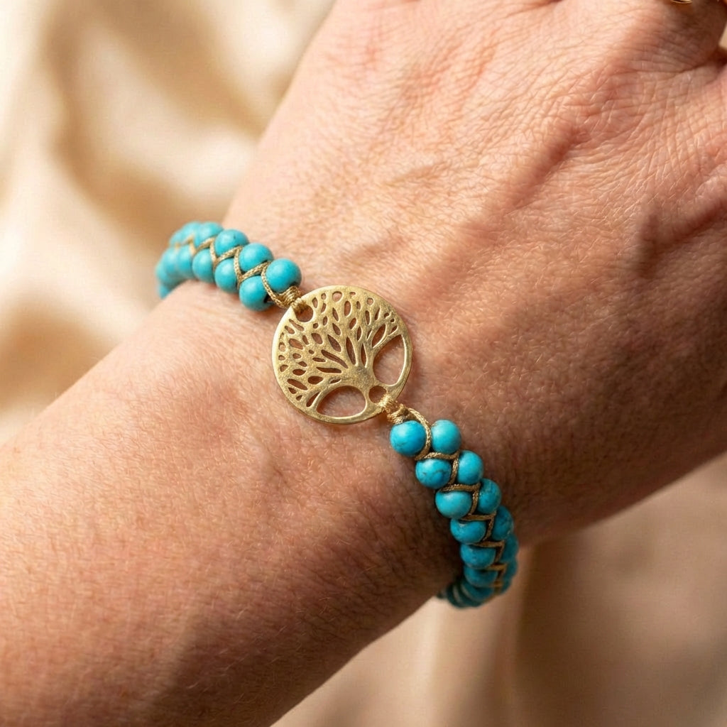 Bracelet Tree of Life Handmade Turquoise Stone