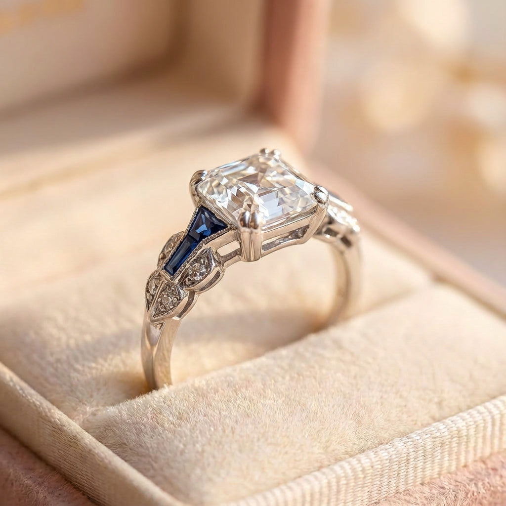 Brilliant Vintage Ring In Blue And Silver