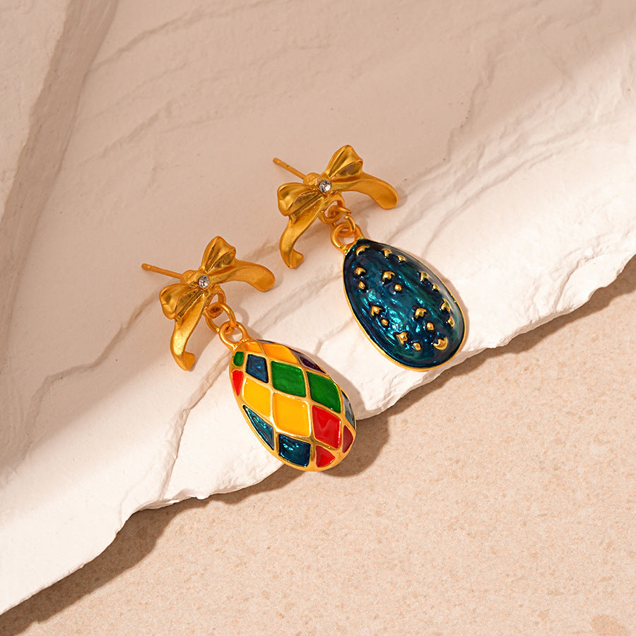 Colorful Enamel Drop Earrings