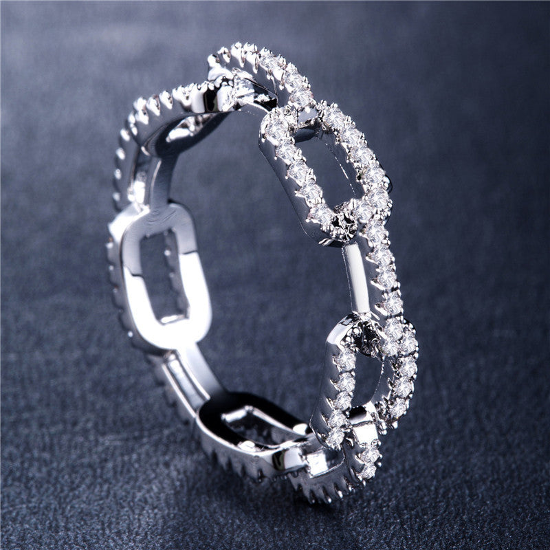 Elegant Crystal Square Eternity Ring