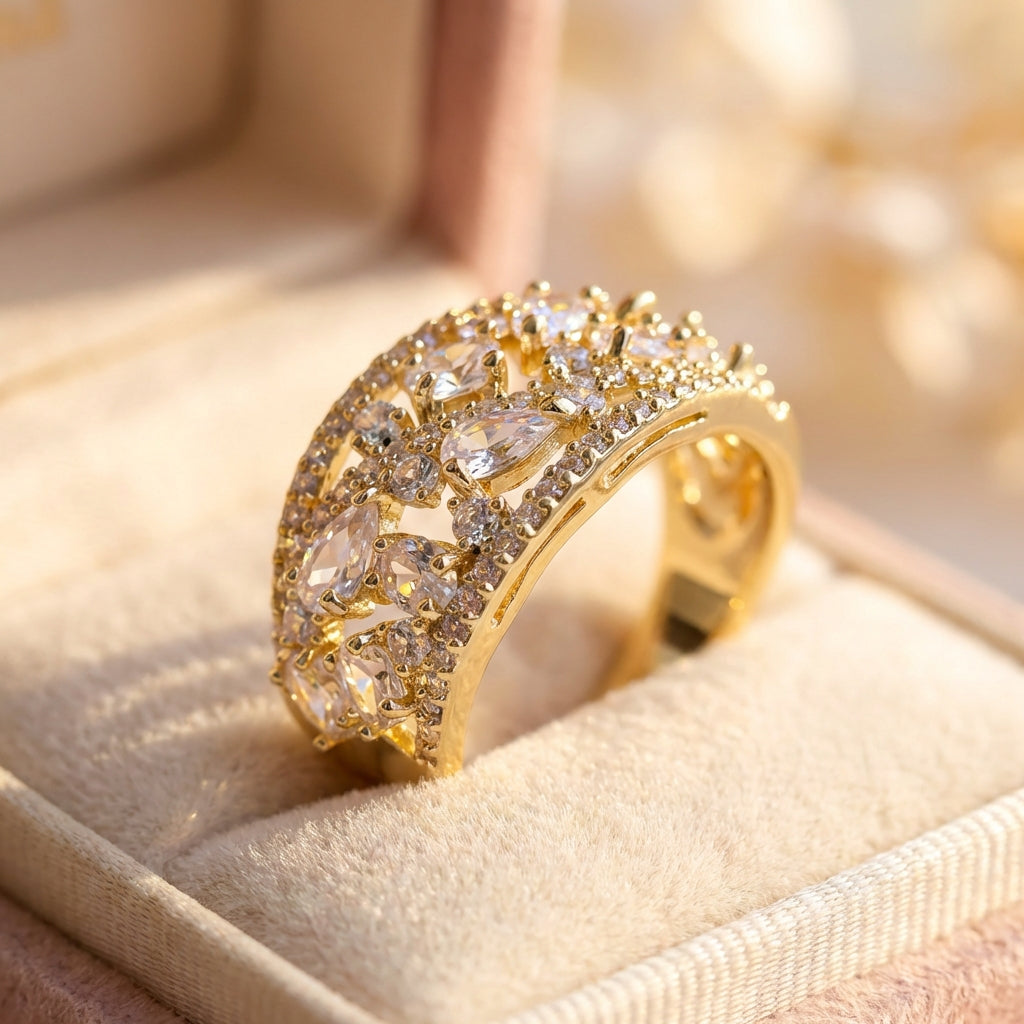 Elegant Crystal Statement Ring