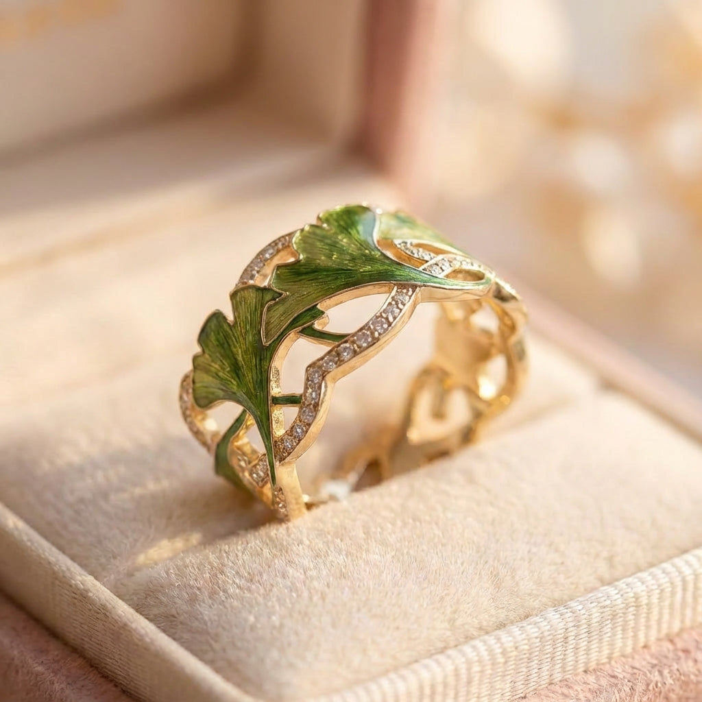 Elegant Gingko Leaf Ring