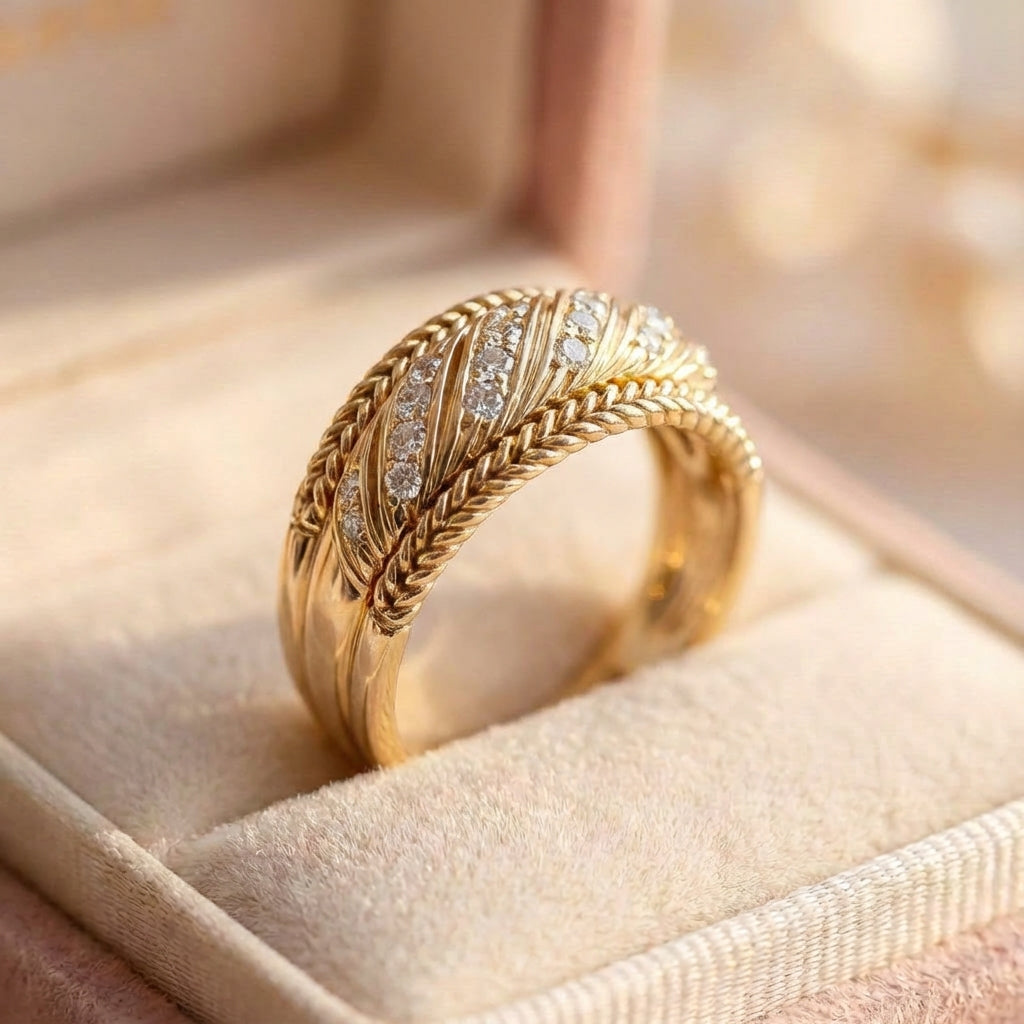 Elegant Gold Cubic Zirconia Ring