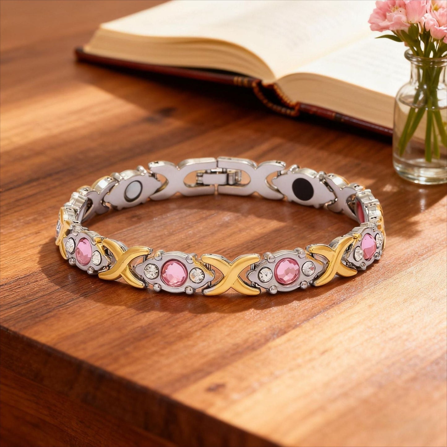 Elegant Pink Crystal Bracelet