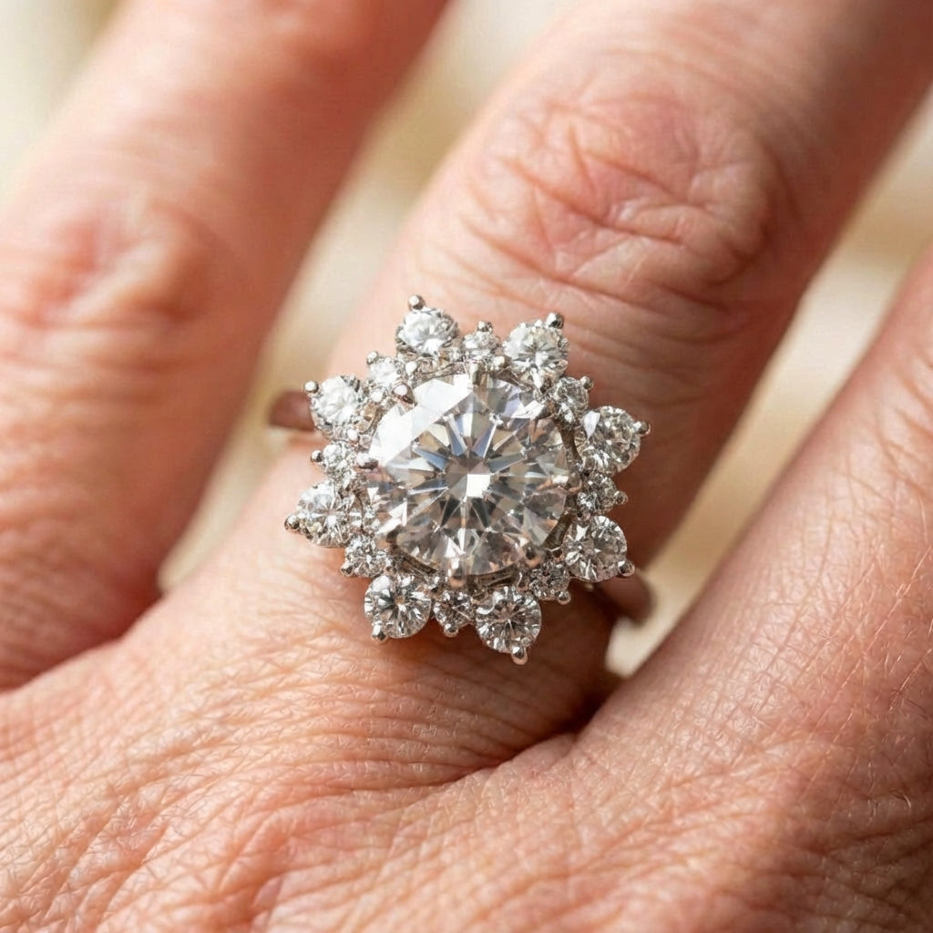 Snowflake Zircon Ring