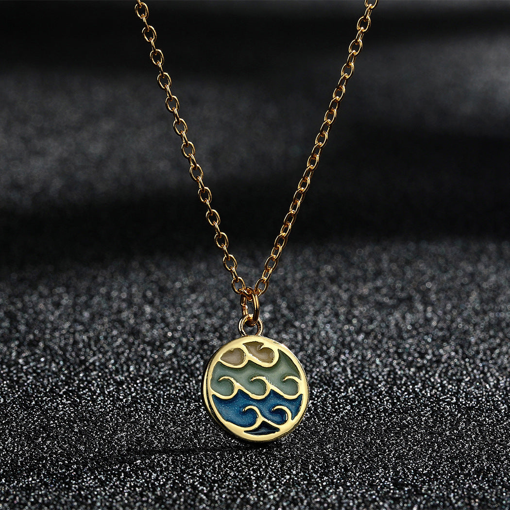Elegant Wave Pendant Necklace