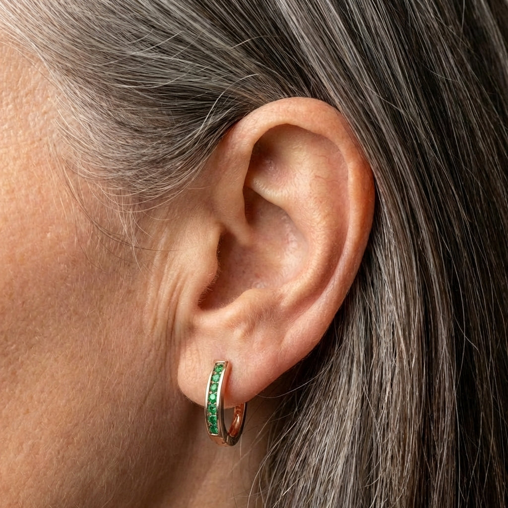 Emerald Diamond Earrings in Gold