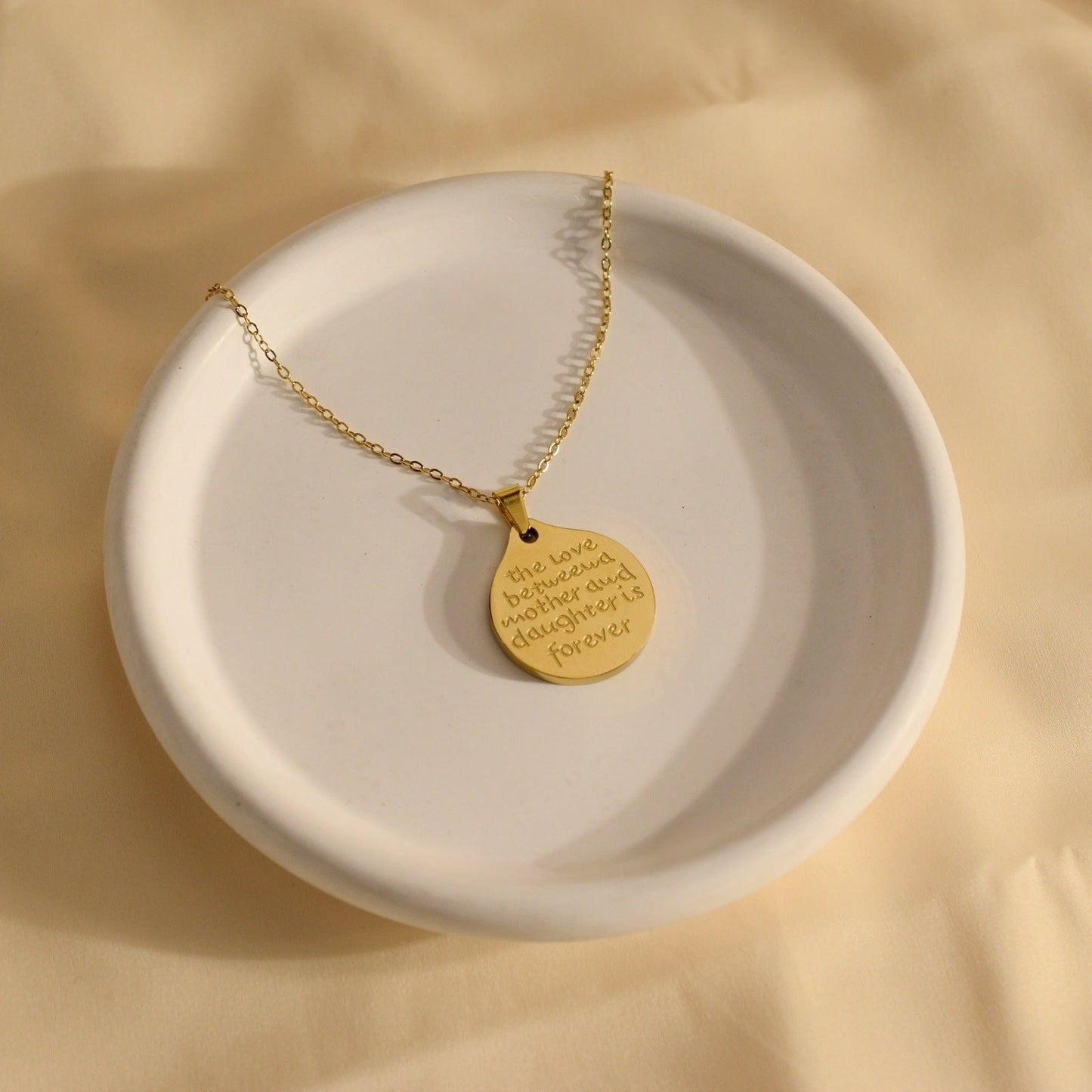 Engraved Gold Necklace