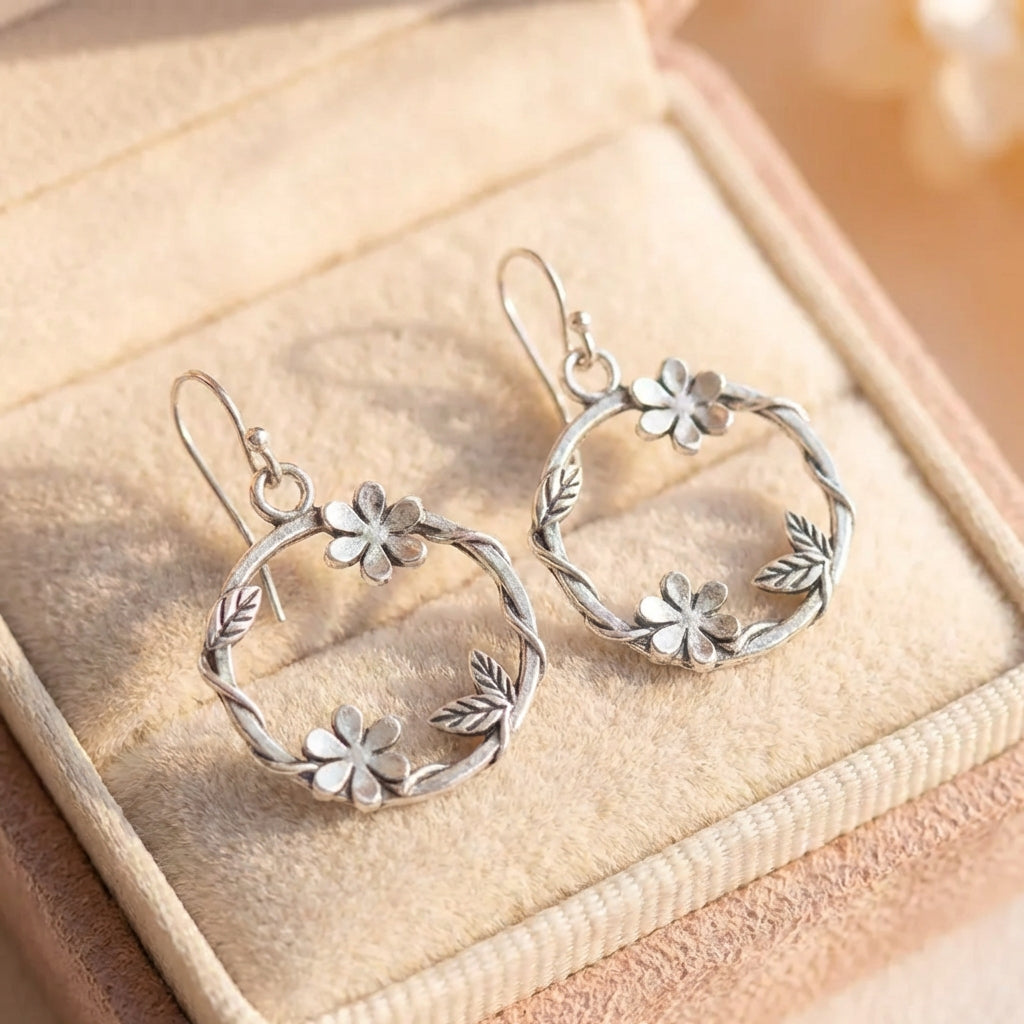 Vintage Flower Wreath Earrings
