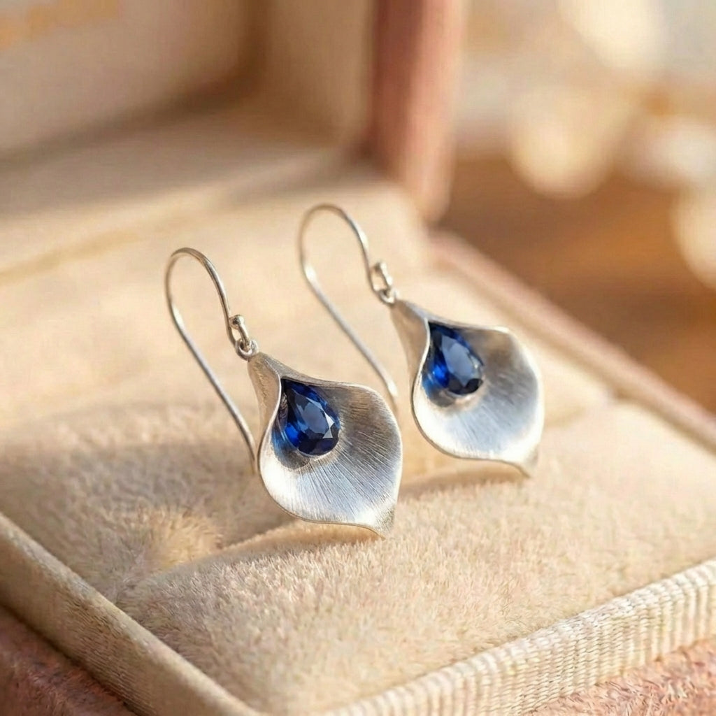 Vintage Blue Zircon Earrings
