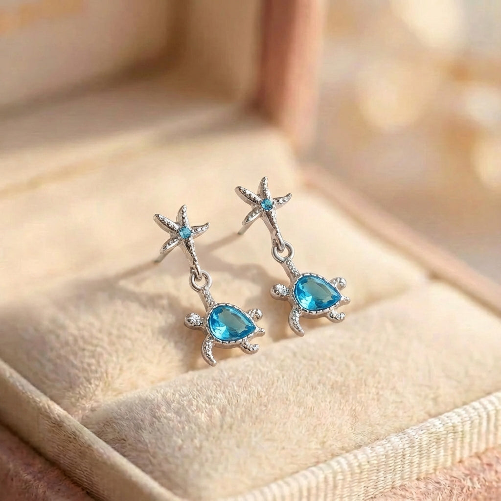 Elegant Turtle Topaz Earrings