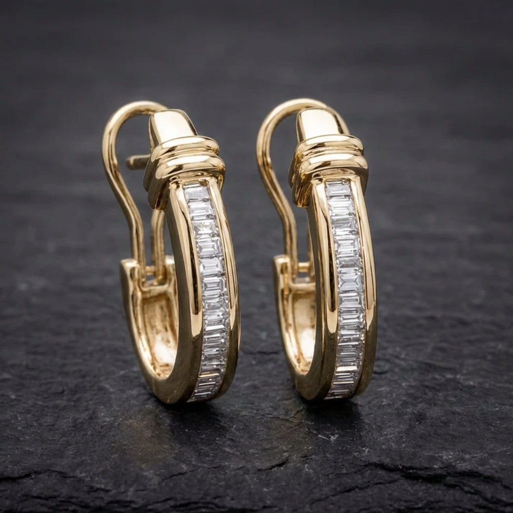 Vintage Gold And Diamond Earrings