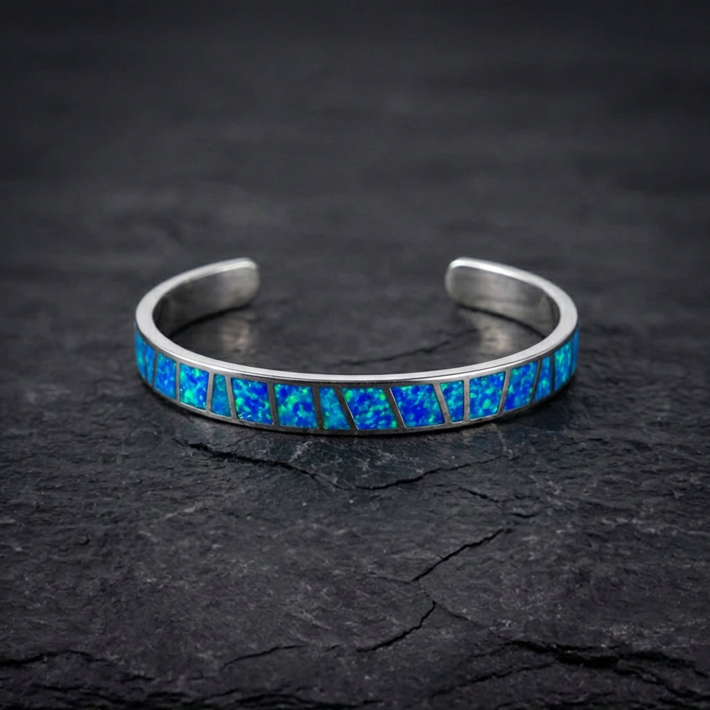 Blue And Silver Opal Bracelet
