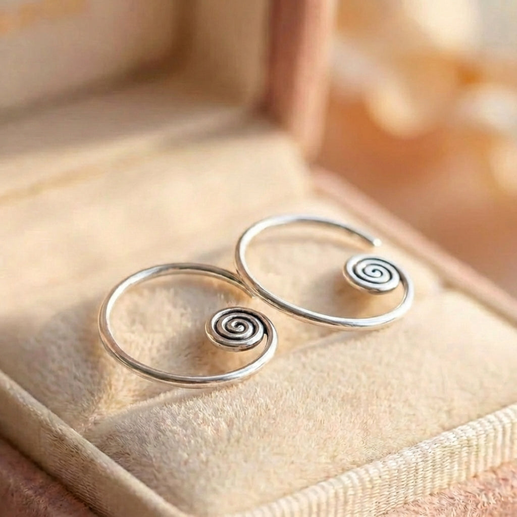 Vintage Spiral Dangle Earrings