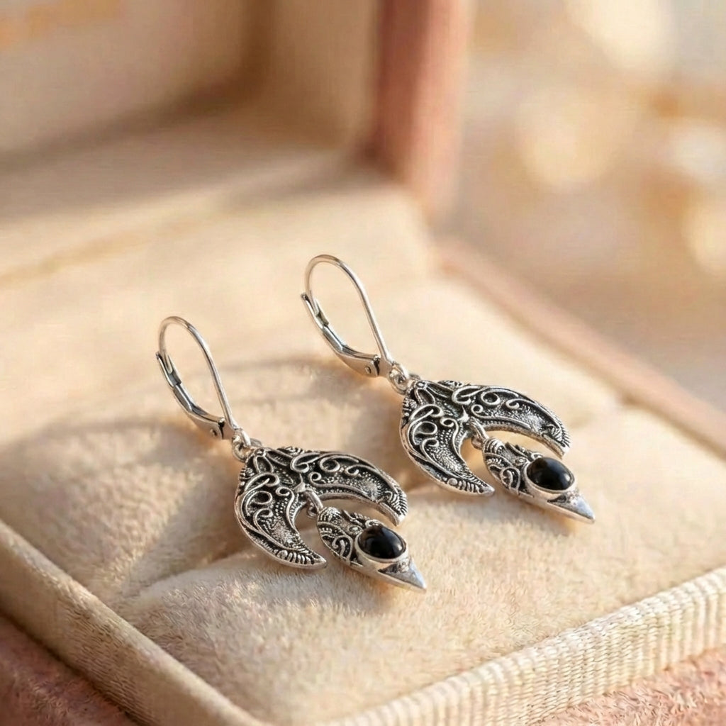 Vintage Silver Leaf Earrings