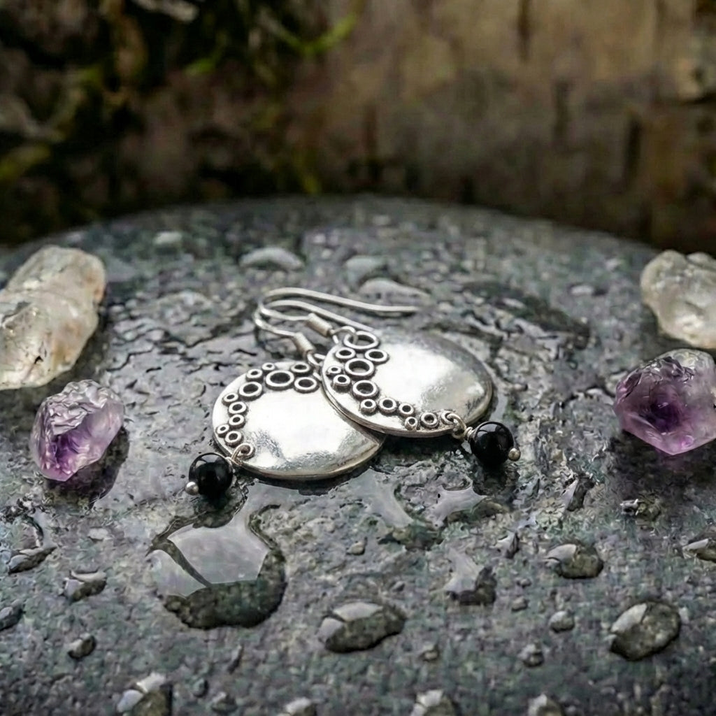 Vintage Silver Hollow Earrings