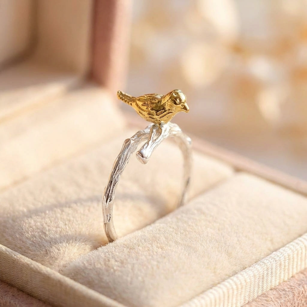 Golden Bird Branch Ring