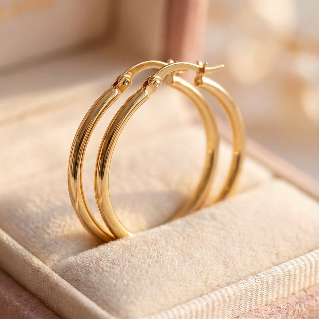 Large Hoop Earrings In Gold