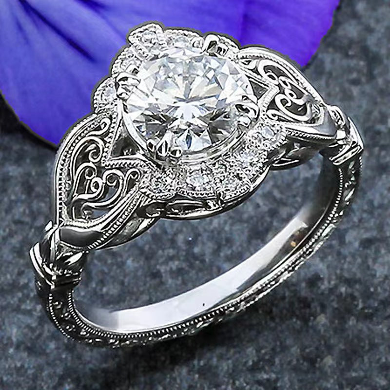 Vintage Blossom Solitaire Ring
