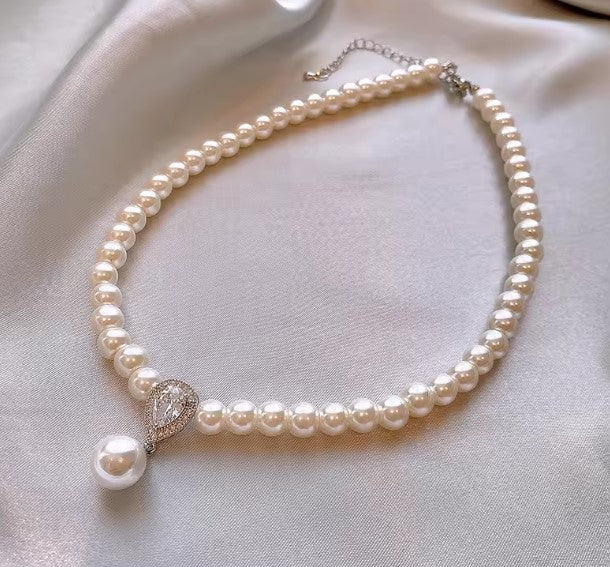 Pearl Zircon Pendant Water Drop