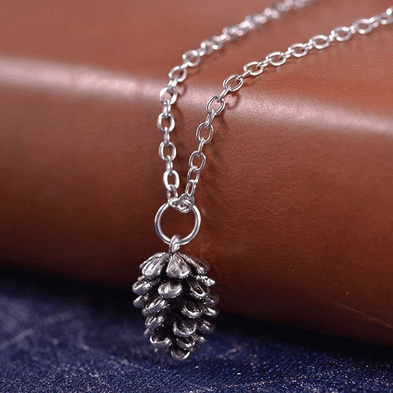 Silver Pinecone Necklace