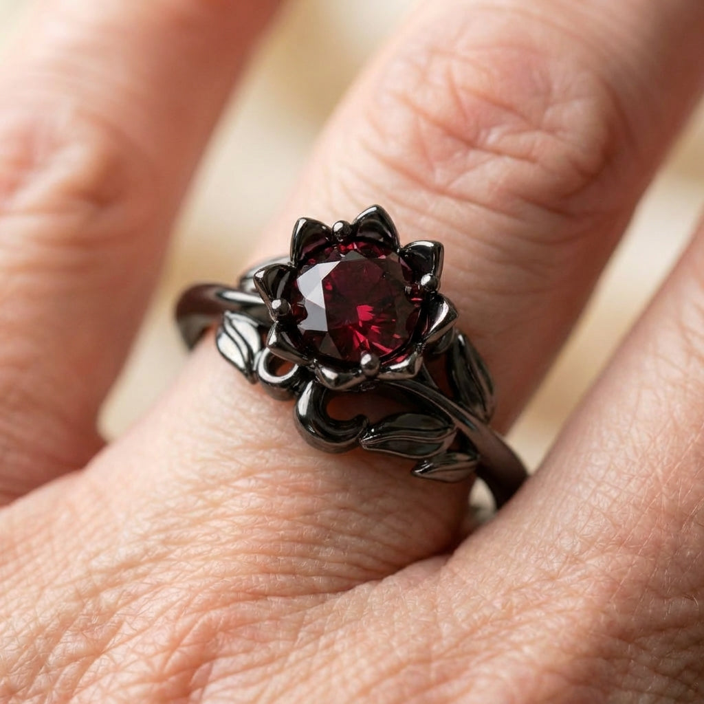 Statement Flower Ruby Ring