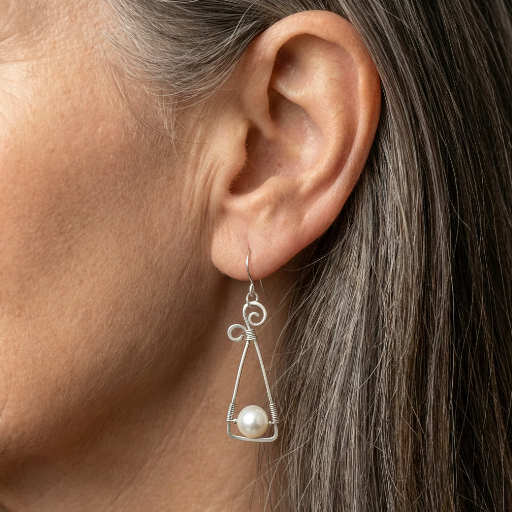 Dangling Pearl Earrings