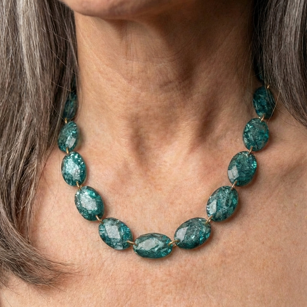 Vintage Ellipse Charm Necklace