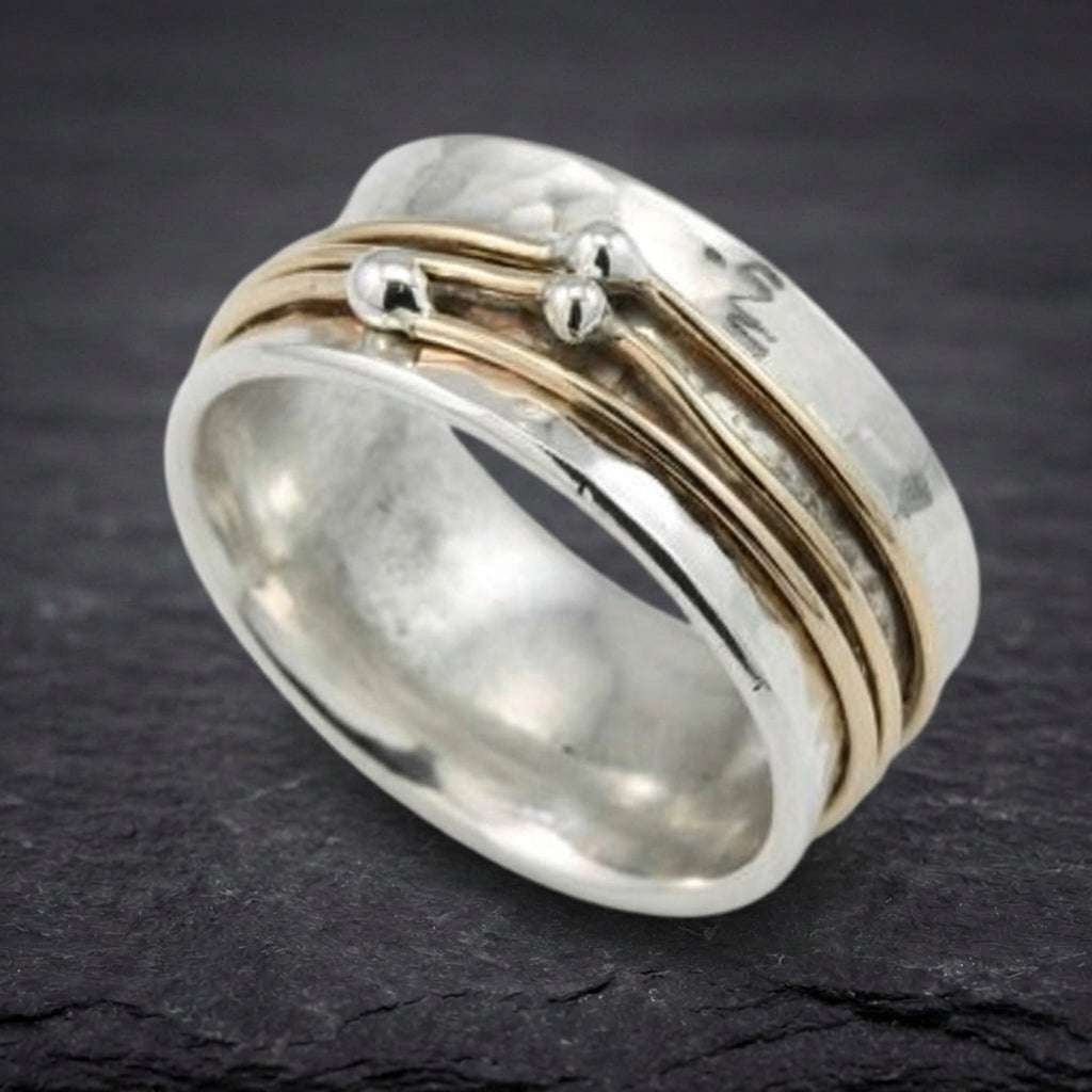 Vintage Gold Layered Silver Ring