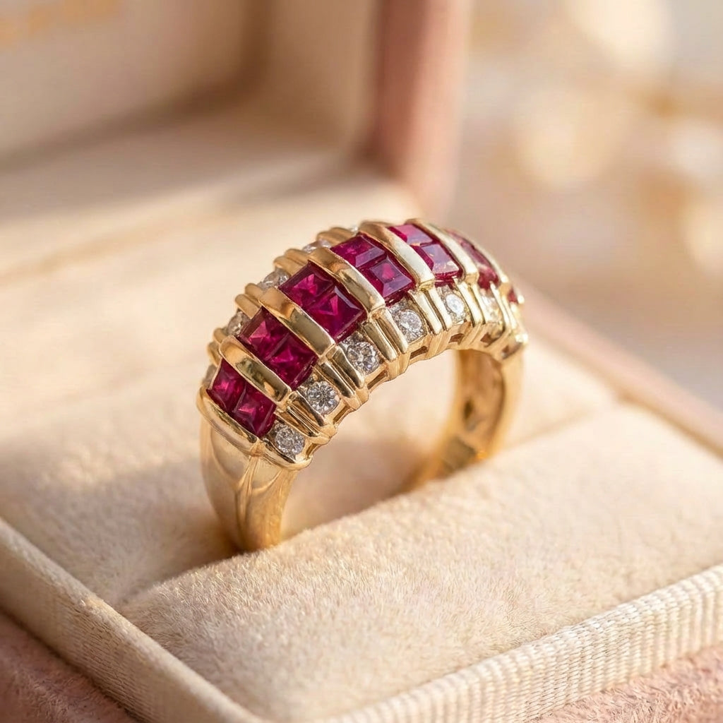 Vintage Ruby Diamond Ring