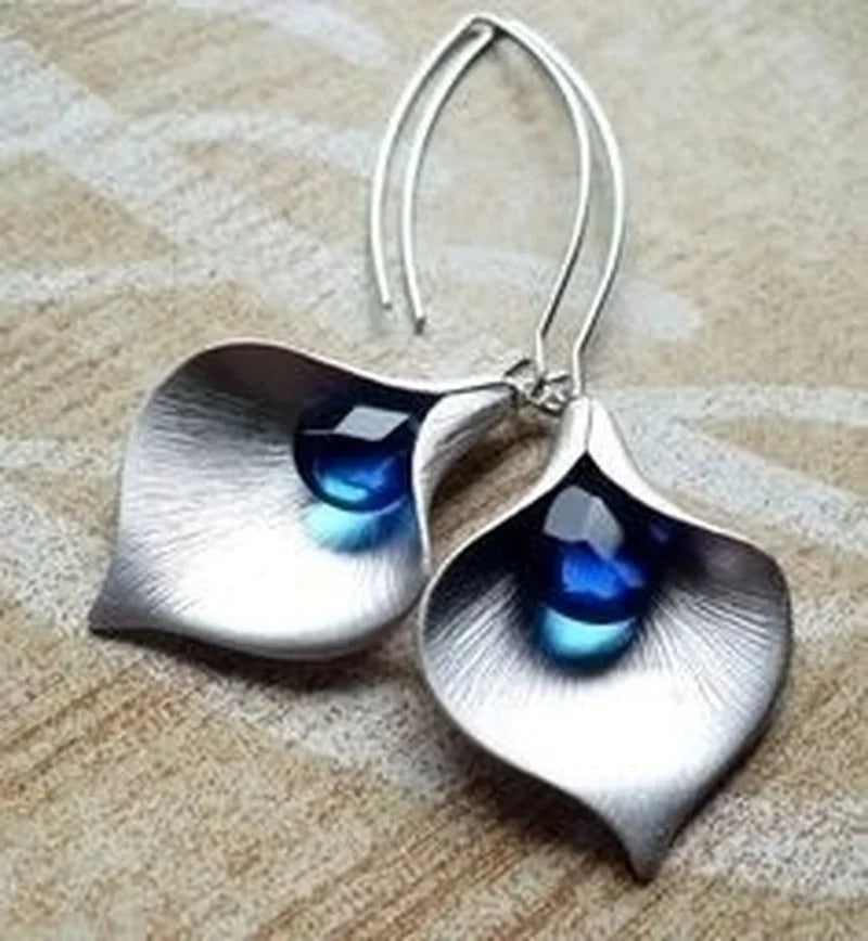 Vintage Sapphire Petal Earrings