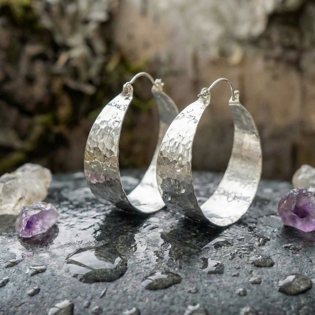 Vintage Silver Hoop Earrings