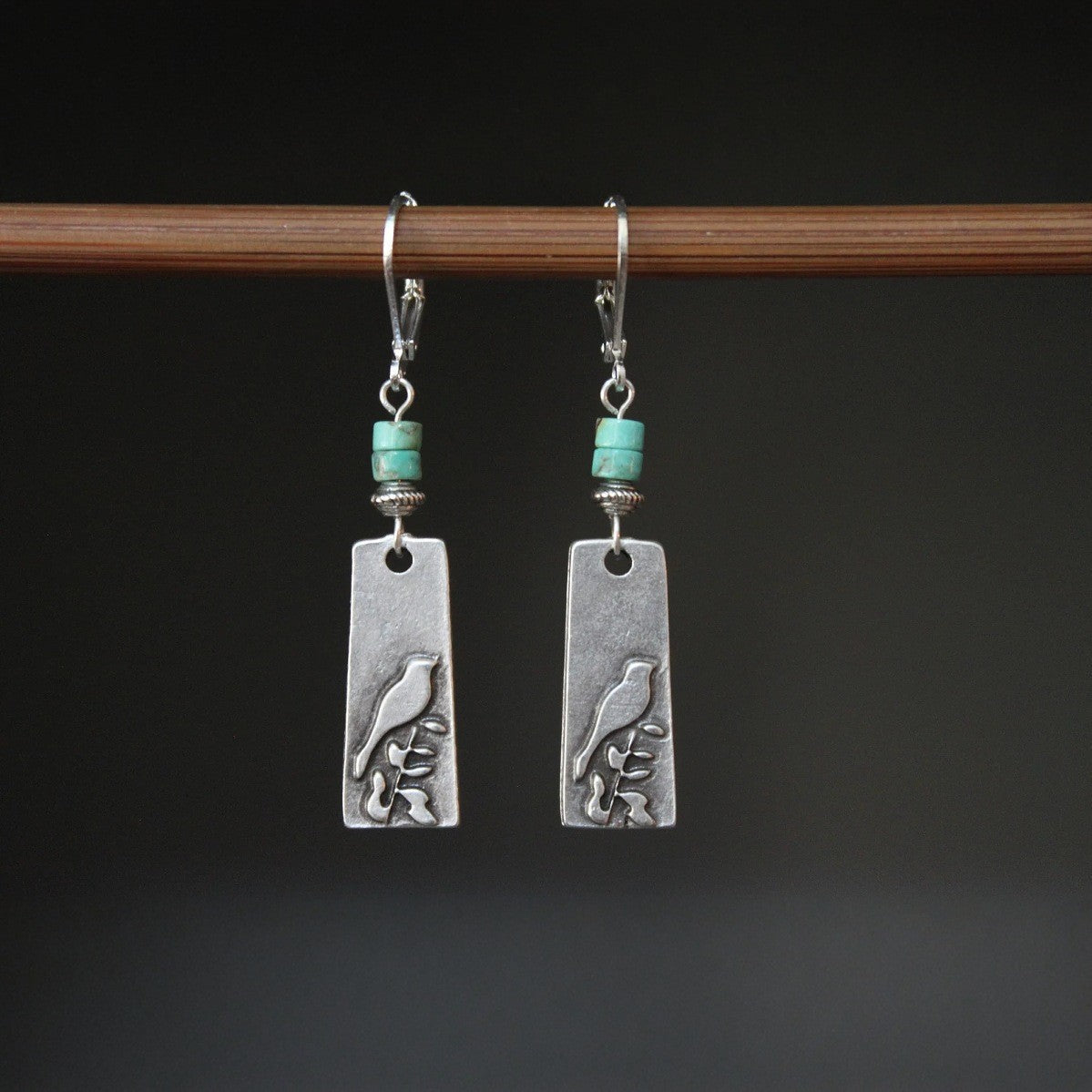 Vintage Turquoise Bird Earrings