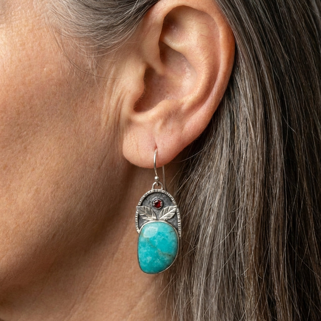 Turquoise Leaf Earrings