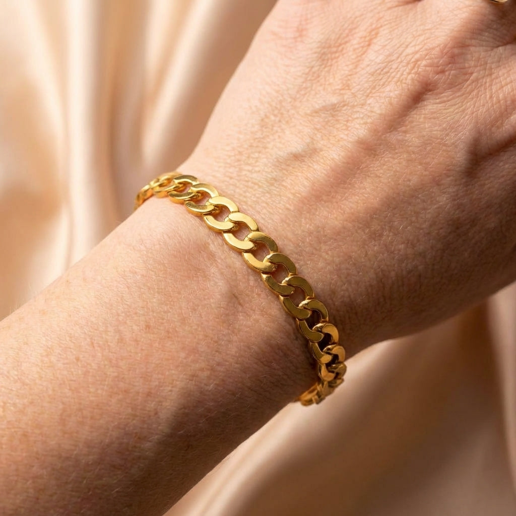 Wide Bangle Chain Bracelet