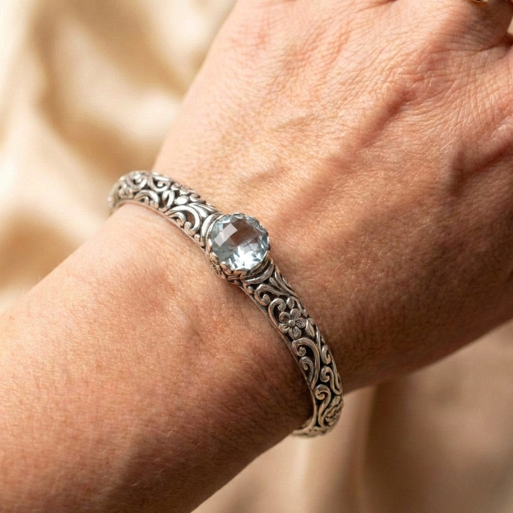 Zirconia Open Silver Bracelet