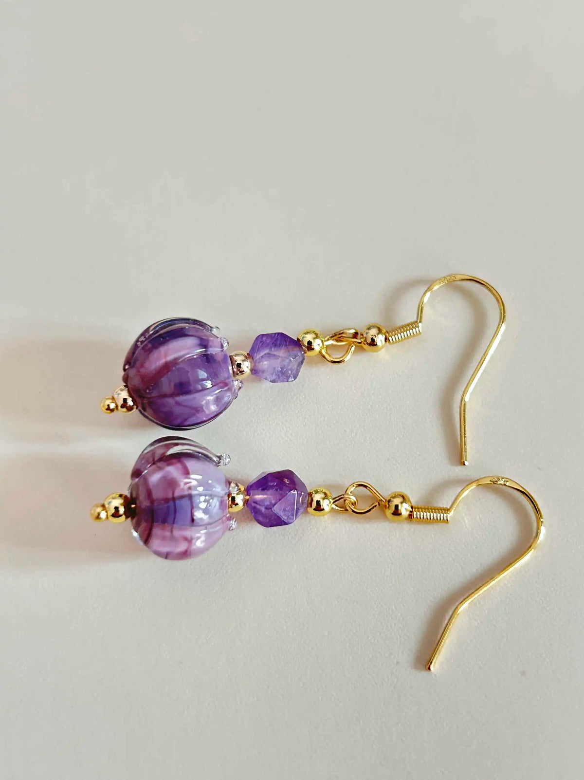 Vintage Pink & White Stone Earrings