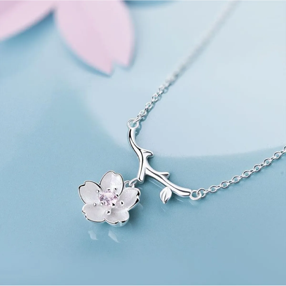 Dry Blossom Sterling Silver Necklace