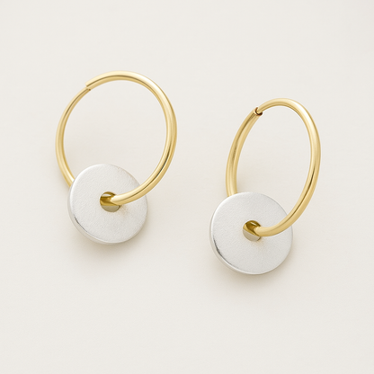 Gold Plated Hoops And Silver Plated Earrings