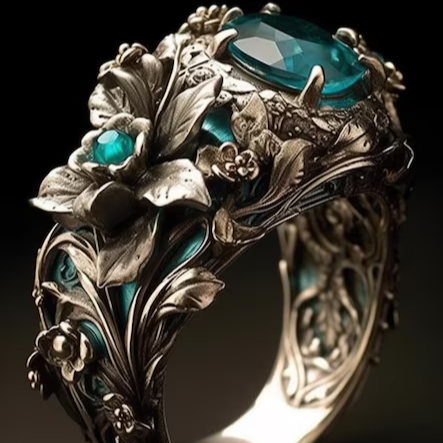 Green Leaf Zirconia Ring
