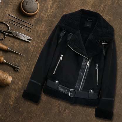 SPRYKA | Shearling-Lederjacke im Aviator-Stil