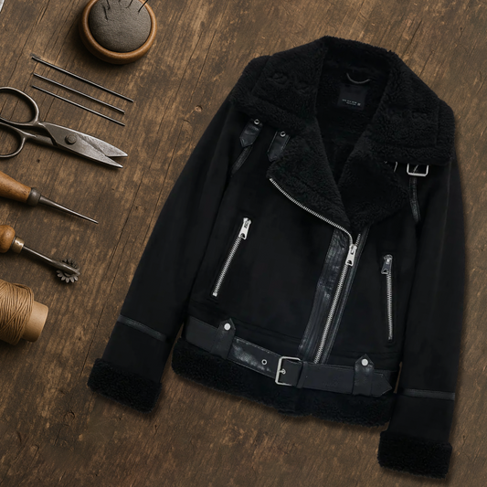 SPRYKA | Shearling-Lederjacke im Aviator-Stil