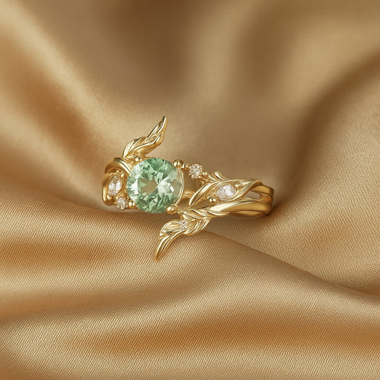 Green Floral Ring