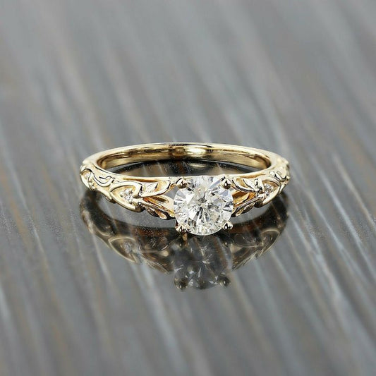 Hollow Gold Zirconia Ring