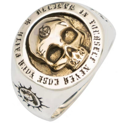 Elegant Golden Skull Statement Ring