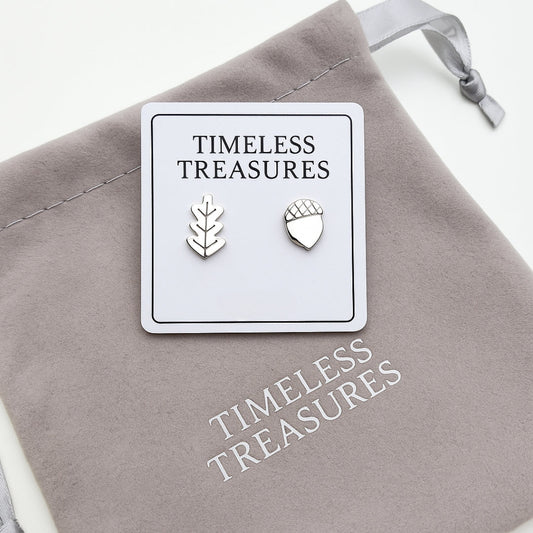 Fall Silver Stud Earrings