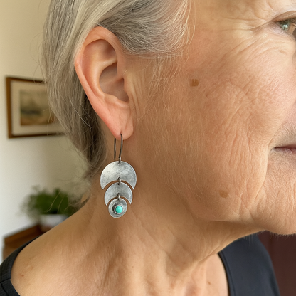 Vintage Turquoise Earrings In Silver
